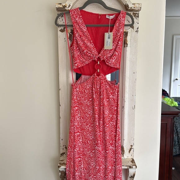 NWT Ramy Brook Womens  Beck Midi Dress, Red size 00 - Picture 4 of 5